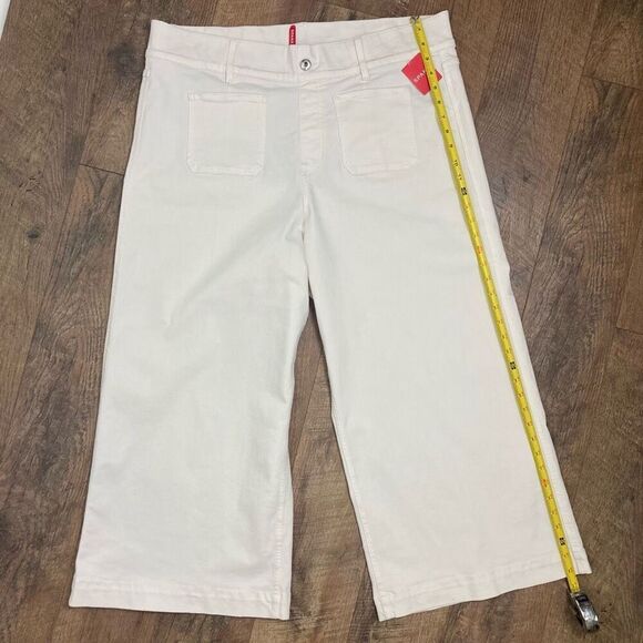 SPANX Cropped Wide Leg Jeans in Ecru Wash Plus Size Pull On White Jeans sz 3X - Picture 6 of 8